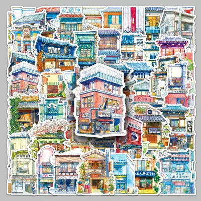 50PCS Factory Wholesale Waterproof PVC Decorative Japanese Street Shop Stickers for Phone Cases & Computers