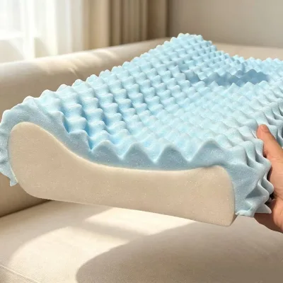 Comfortable Ergonomic Memory Foam Neck Pillow Breathable Soft Sponge Wedge-shaped Design Customizable Thickness Living Rooms