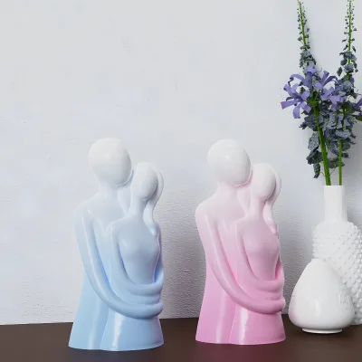Portrait scented candle mold - figure candle - couple embracing candle - gypsum silicone mold