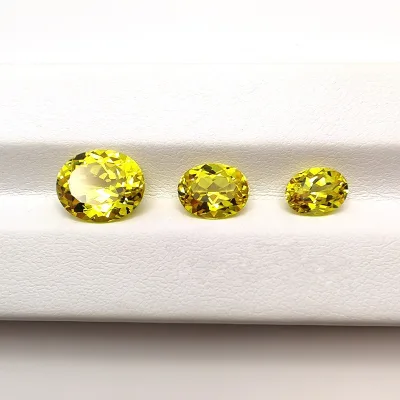 Cultured Gemstones Yellow Sapphire Artificial Cultured Colored Gemstones Laboratory Gemstones