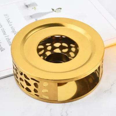 Teapot Warmer with Candle Holder Stainless Steel Tea Pot Heater in Rose Gold Coffee & Tea Sets Luxury Tea Accessories 1 Pcs
