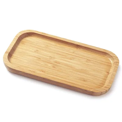 Multifunctional Sustainable Durable Portable Countertop Single-Tier   Bamboo Vanity Tray Organizer