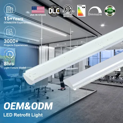 Hot Sale Surface Mounted 4ft 6ft 8ft High Watt Led Recessed Retrofit Linear Light Etl Dlc Approved Commercial Light Fixtures