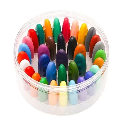 Hengyiyi Crayon12/24/36 Colors Plastic Peanut Crayons Washable Non Toxic Sticks Oil Pastel Set for Kids