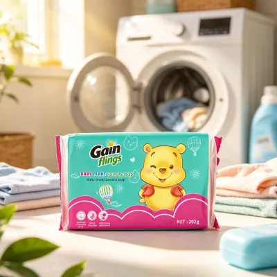 Gain Flings Baby Plant Laundry Soap Phosphate-Free Gentle Baby Clothes Washing Soap Powerful Stain Remover for Family Daily
