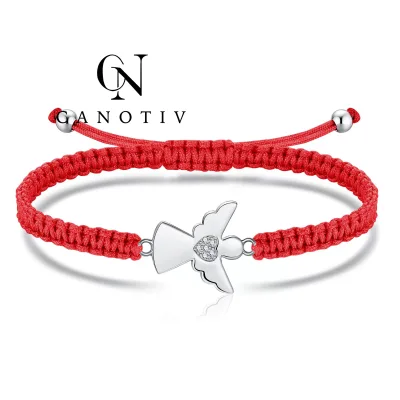High Quality Stainless Steel Angel Pendant Jewelry Charms Women Fashion Adjustable Rope Bracelet Party Gift Jewelry