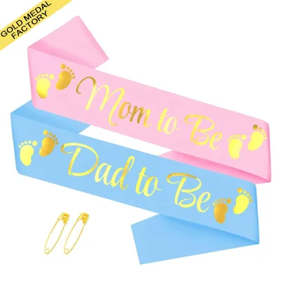 Factory Baby Shower Birthday Decorations Cloth Sash Material Celebration Reveals Party Favor New Dad Mom Party Accessories Gifts