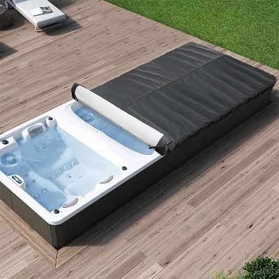 Modern Waterproof Insulated Swim Spa Roll Cover with Air Massage Customized Size
