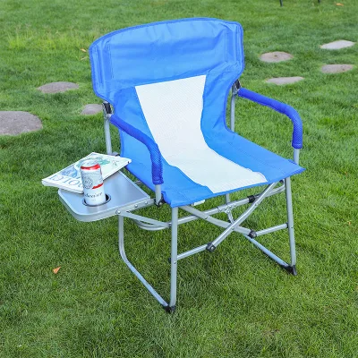 Directors Chair Foldable Side Table Heavy Duty Outdoor Camping Picnic Chair Lightweight Portable Folding Seat Padded Armrests