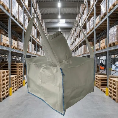 ISO21898 Certified 500 KG U Wrap Loops Dust Proof Fill and Discharge Spout Bulk Sack FIBC for Mining Mineral Ore