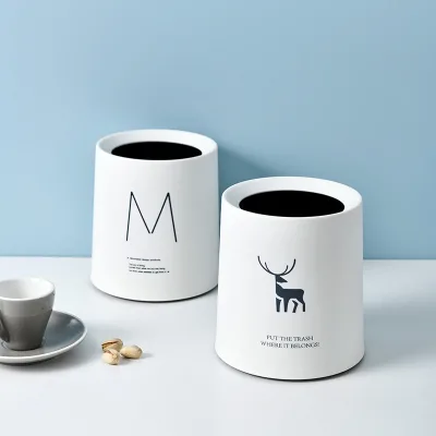 Self-designed Nordic-style PP Double-layer Mini Trash Bin for Home Use Suitable for Coffee Tables Desks Bedside Storage
