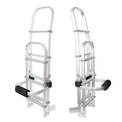 HEYRV Best Quality External Ladder Aluminum Alloy Midium Ladder RV Folding Rear Customized Size Ladder