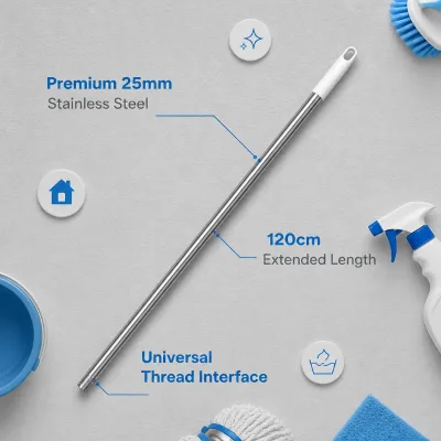 Premium Finished Home Stainless Steel Mop Replacement Stick for Luxury Apartment Cleaning Daily Shop Maintenance