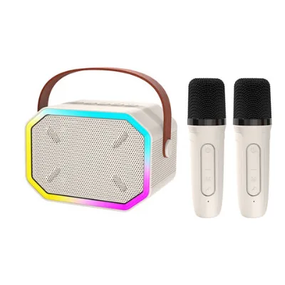 Rechargeable RGB Light Wireless Microphone Mini Speaker Portable Speaker with Mic