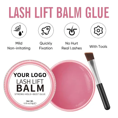 Lash Lift Glue Balm Strong Sticky for Home & Salon Kits Gel, Gentle, Lash Lifting Adhesive, Pink Rose Scent