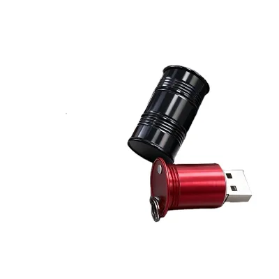 Metal Oil Drum USB Flash Drive with Custom Engraved Logo USB 2.0 Interface Business Advertising Gift Wholesale