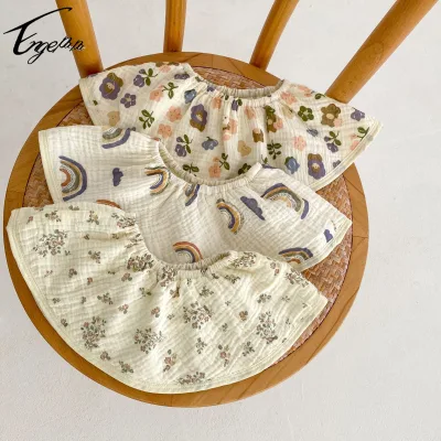 Engepapa Newborn Accessories Infant Unisex 0-2 Years Old 100% Cotton Floral Drooling Towel Baby Fashion Cute Scarf