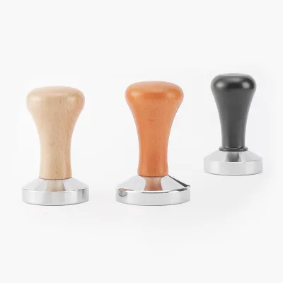 Premium Classic Wooden Handle Heavy Solid Iron 51mm Portable Home Professional Barista Espresso Coffee Tamper Tool