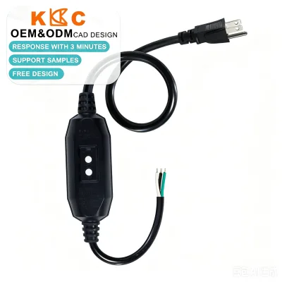 NEMA 5-15P GFCI Extension Cord 15A 125V 14/3 SJTW Stripped Ends Ground Fault Protection for Industrial Equipment