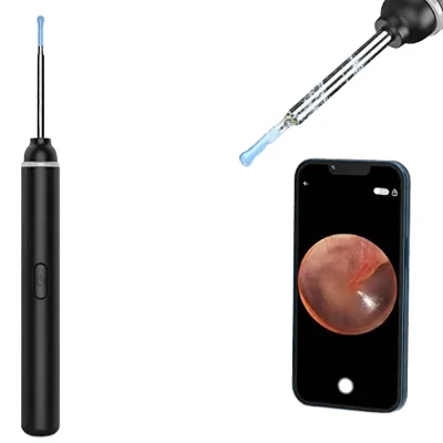 Handheld Otoscope Ear Cleaning 1920P HD Camera IP67 Waterproof 6 LED Lights IOS Android Smartphones (Black)