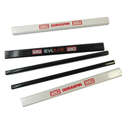 Carpenter Pencil/Built Craft Octagonal Shape Black & White Multi-Tool Pencil  Flat Durable Custom WoodWorker Constractors Pencil