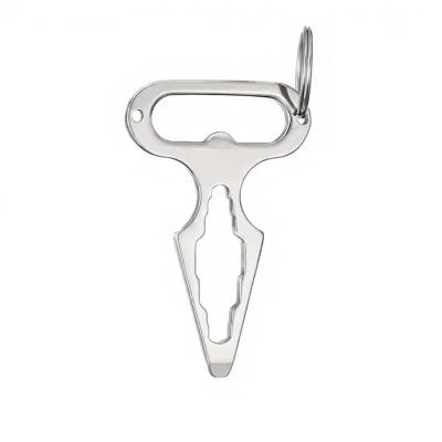 Camping Stainless Steel Self-defense Spiked Wrench Multi-tool Portable Bottle Opener Keychain Hook Gourd-shaped