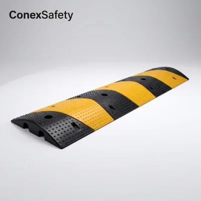 Factory Wholesale Heavy Duty 25000 Lbs Retractable Equipment Hump Traffic Portable Road Rubber Speed Bump With Cable Slot