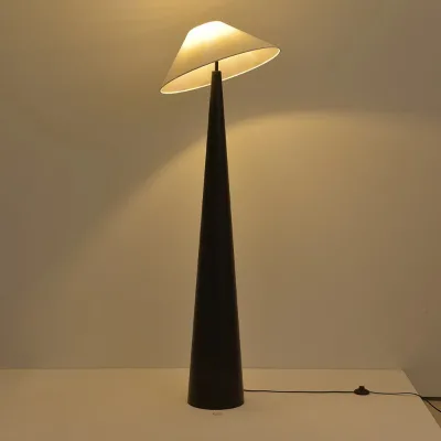 Wabi-Sabi Creative Modern Floor Lamp Linen Shade-E27 Dimmable Adjustable Height Iron Craft Standing Light for Living Room