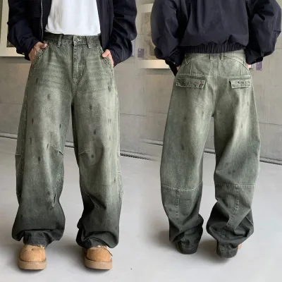 Factory Direct Super Baggy Jeans Homme High Street Men's Jeans En Tendencia Vintage Denim Jeans
