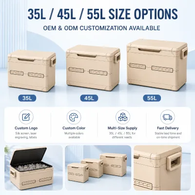Customize logo Foldable Cooler Box 25L Insulated Ice Chest Removable Liner Portable Camping Fishing 24-Hour Ice Retention