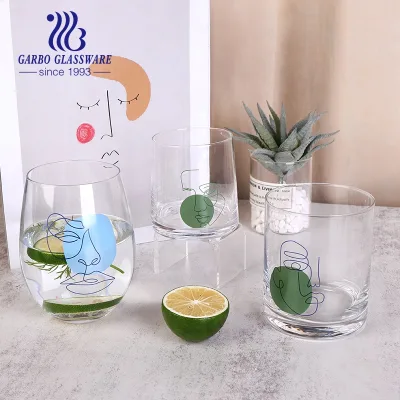 INS Style Glass Cups Nordic Design Stemless Wine Glass Egg Shape Classic Whisky Glass Customized Stemless Wine Glasses