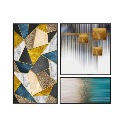 Custom Factory Price Abstract Geometric Figures Colorful Decorative Painting