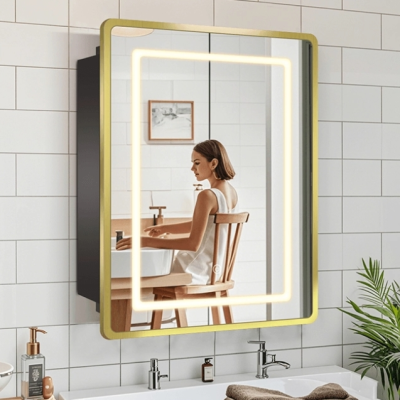 Waterproof and Moisture Resistant Bathroom Vanities with Three Color Temperatures and Memory Function