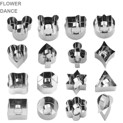 Stainless Steel Mousse Ring with Pusher Square Biscuit Mold Mini Round Rice Ball Cutting Mold Set QG-450001 PP Bag