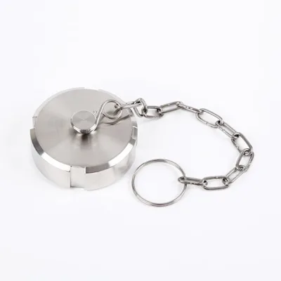 DN25 Union Pipe Fitting SS 316L Female Thread Polished Forged Blind Nut Food Grade Flange Gasket 19cm Chain Low Pressure