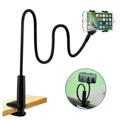 Multi Functional Adjustable Phone and Tablet Stand 360 Degree Rotating Dual Clamp Stand With Spiral Base