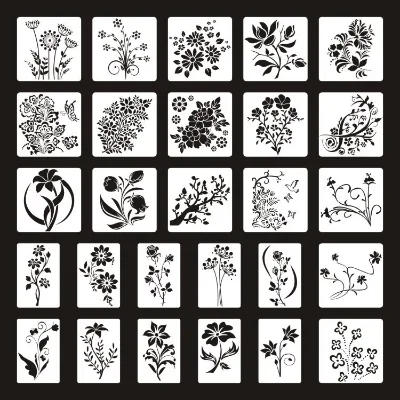Hollow Flower Themed Painting Template Customized