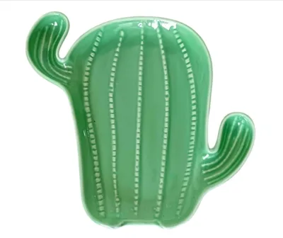 Ceramic Spoon Rest for Stove Top, Novelty Cactus Cute Spoon Rest Cooking Spoon Holder for Kitchen Counter