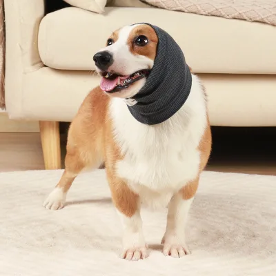 Pet Dog Neck Ear Warm Dog Snood Ear Cover Protection Muff Head Band Anxiety Relief Calming Grooming Calming Dog Head Cover