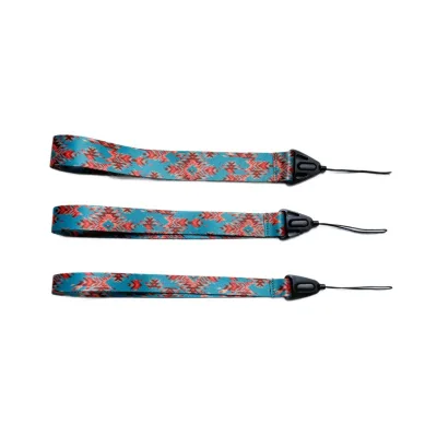 Custom Promotional Sublimation logo Satin Polyester Short Hand Wrist Lanyard Strap Keychain for Phone Camera