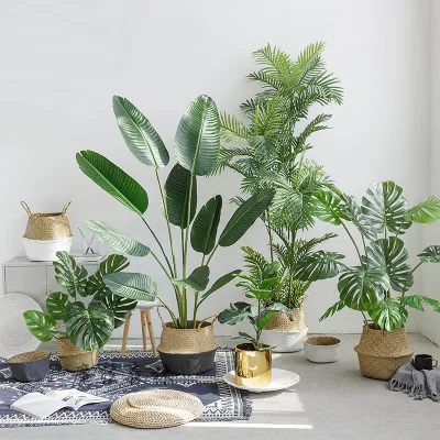 Modern Artificial Bonsai Tree Plastic Indoor Palm for Home Decor Wedding Christmas New Year Garden Landscaping Party Decorations