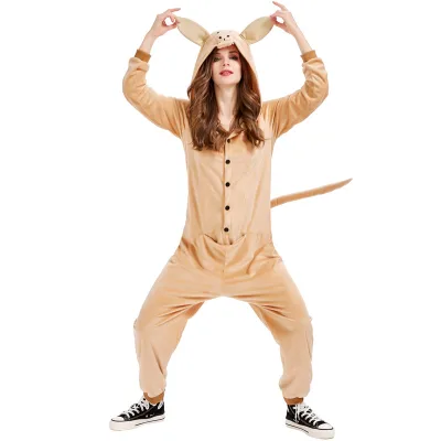 2025 new styles Halloween Cosplay women Animal Costume women Hooded Kangaroo Jumpsuit