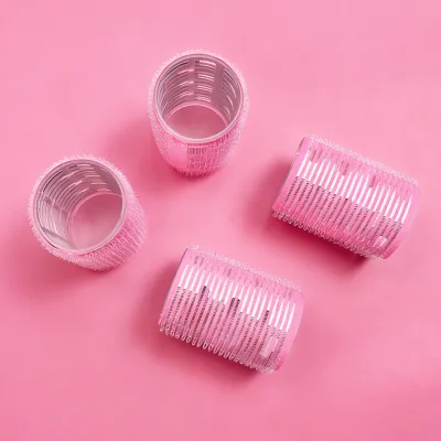 Set of 4 Reusable Portable Durable Plastic Hair Rollers with Self-Grip Ventilated Mesh & Cartoon Design-Multi-Use for Womens Day