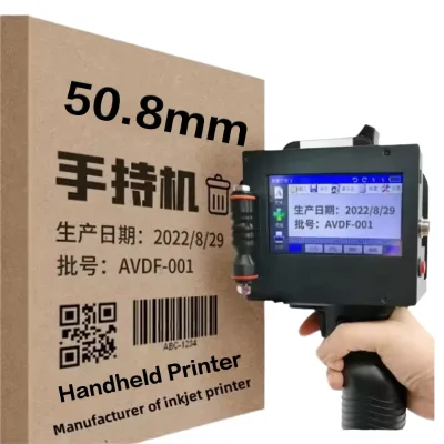 50mm Handheld Double Cartridge Inkjet Machine Industrial Ink-jet Printer Electronic Date and Time hand held inkjet printer gun