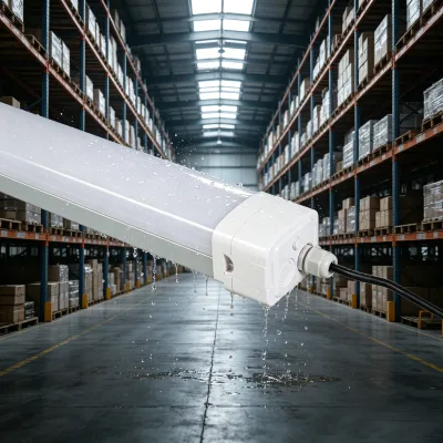 Durable Industrial Aluminum+PC LED Tri-proof Light IP65 with Fast Connector for Farms & High Temp Workshops 20W-80W 2FT 4FT