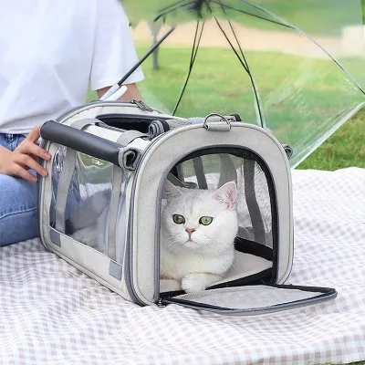 2025 Hot Sell Solid Pattern Oxford Cloth Pet Carrier Small Dog Cat Shoulder Bag Airline Approved with Zipper Closure