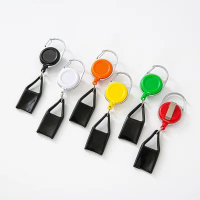 Wholesale Modern Promotional Metal Retractable UV Printed Portable ID Badge Reel Enfermera Card Puller Keychain Lighter Holder