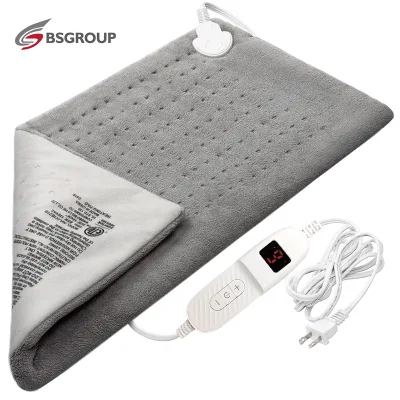 ETL Coral Fleece and Warp Knitting Fabric Period Heating Pad with Newest Patent Designed Controller