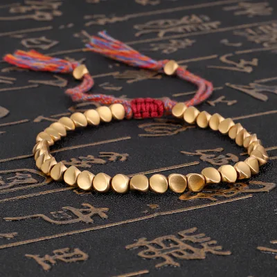 Handmade Copper Bead Bracelet New Style Handmade Woven Craft Thread Bracelet Creative Fine Beaded Bracelets