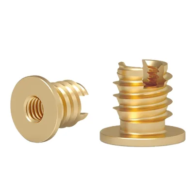 QUICKSERT Expansion Inserts With Flange Slotted Compression Limiter Brass